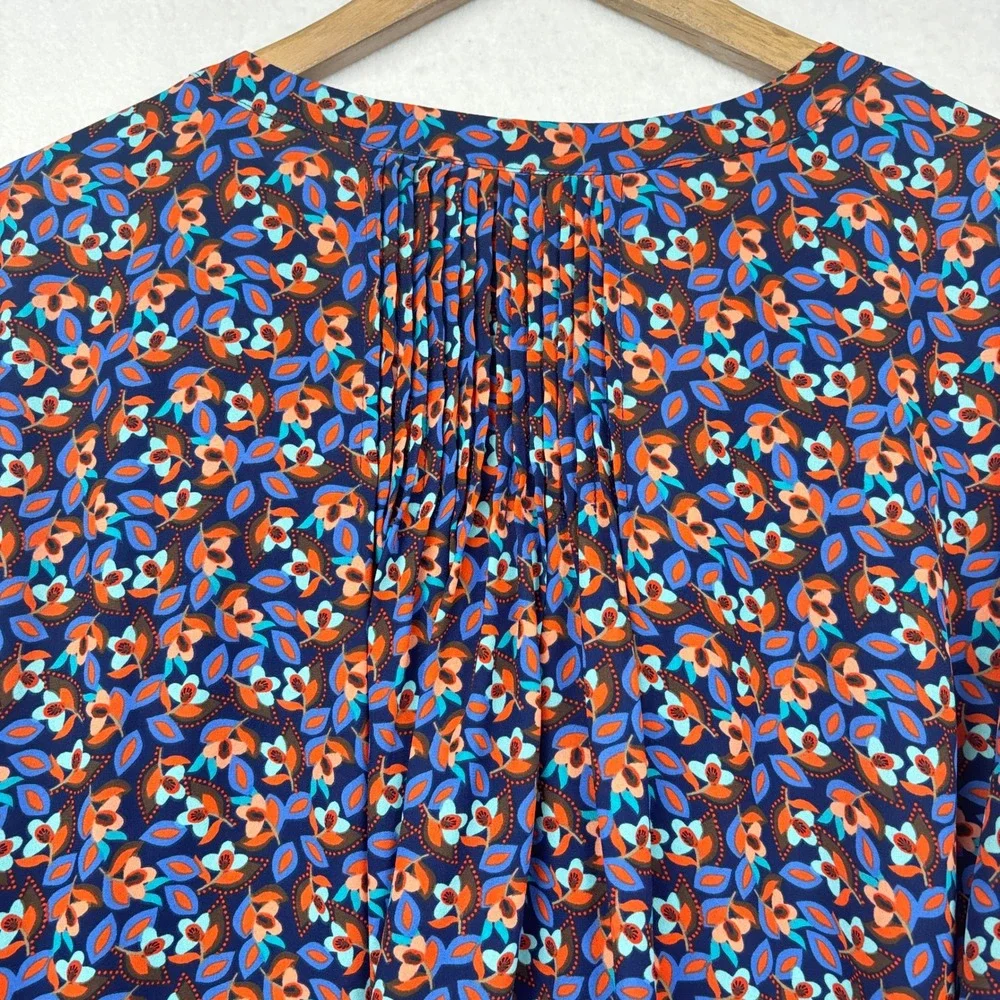NYDJ Blouse Womens 2X Floral Pleated Back Relaxed Fit
